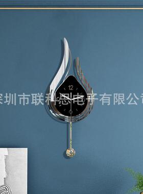 现代网红挂仿铁艺创意立体钟表家用时尚免打孔简约上档次装饰表钟