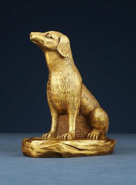 铜欣祥 铜狗摆件 十二生肖犬家居装饰品客厅玄关摆设工艺品摆饰