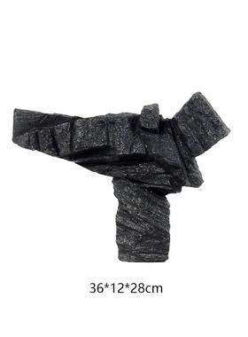 正品新中式创意家居装白艺术品太极人物汉砂岩装饰品玄关雕玉软塑