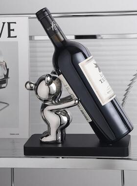 轻奢暴力熊酒架酒柜餐柜装饰品摆件家居客厅玄关电视柜酒托 托摆