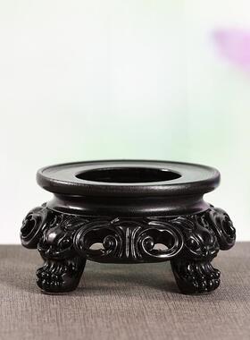 奇石底座仿实木底座凹槽风凌石太湖石玲珑石苏式奇石树脂底座装饰