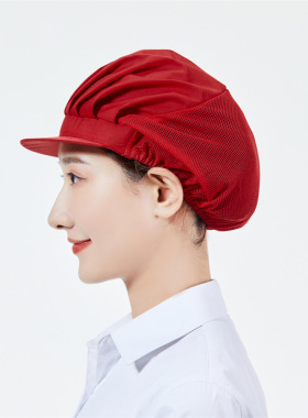 韩版厨师帽子男女食品卫生帽子