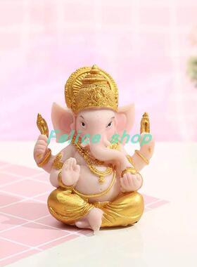 Gold Lord Ganesha Buddha Statue Elephant God Sculptures Gane