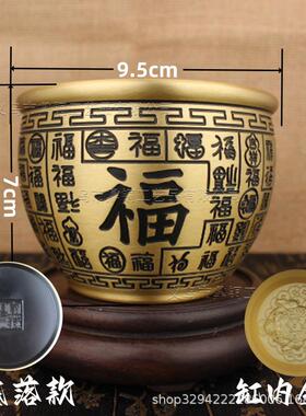 直销新款百福缸黄铜米缸聚宝盆黄铜招财缸摆件铜缸桌面创意纯铜工