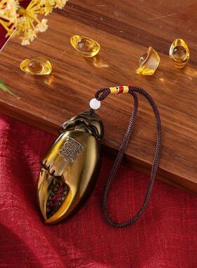 黄铜手中有钱礼品中式铜蟹钳手里有钳工艺品摆件手把件招财挂件