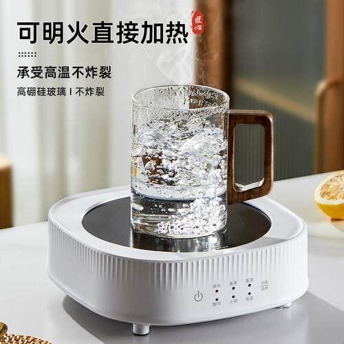 玻璃杯套装家用客厅耐高温泡绿茶杯水杯大容量办公室待客喝水杯子 - 图3