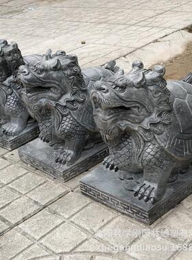 青石吐水乌龟石雕鱼缸摆件长寿景观石材厂家直销