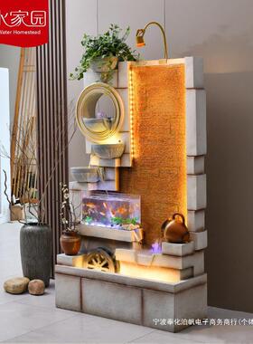 欧式流水幕墙流水墙水断幕墙器屏风隔装饰品大室内加湿景观落型地