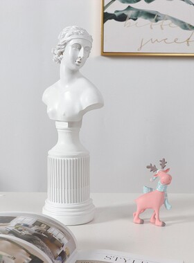 北欧维纳斯树脂头像酒柜小摆件雕塑艺术品创意人物办公桌上装饰物