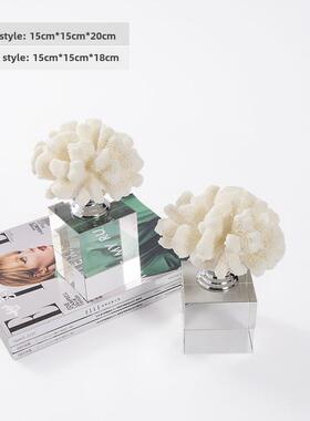 现代无障碍豪华水晶珊瑚石饰品客厅酒柜装饰陈设模型室书房书柜展