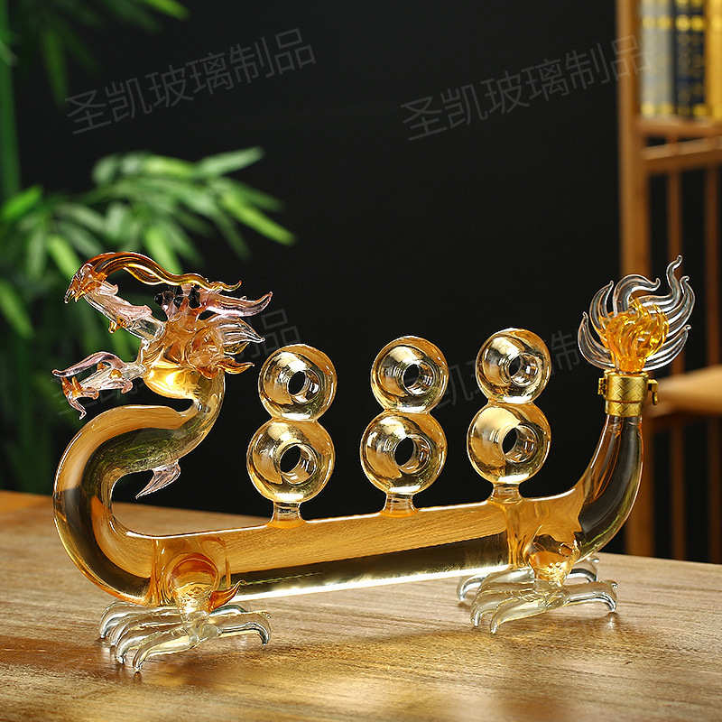 Zodiac dragon-shaped bubble wine bottle, creative glass bottle wine container, craft wine bottle, high borosilicate glass bottle ornaments