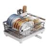 Kitchen 304 stainless steel dish storage rack kitchen storage rack single layer drain basket bowl rack for draining dishes