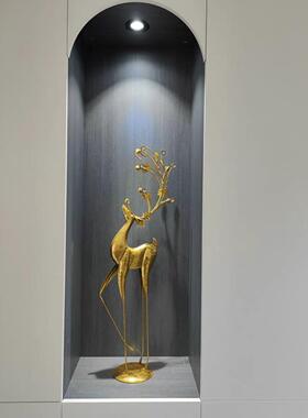 美式古轻奢鹿落地装饰大摆件视店橱窗客厅电柜铺旁玄复关场OHG景