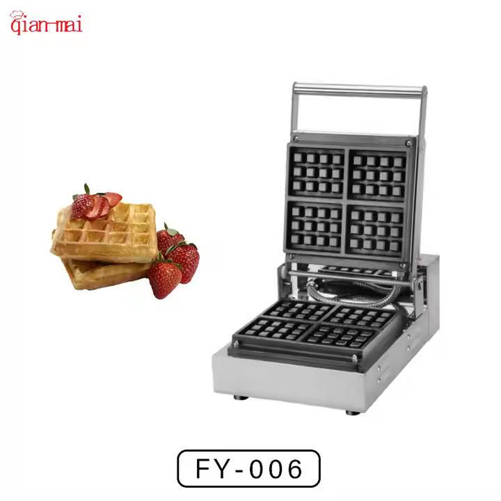 Qianmai square waffle machine commercial vertical honeycomb pancake machine square electric pancake pan rectangular waffle oven