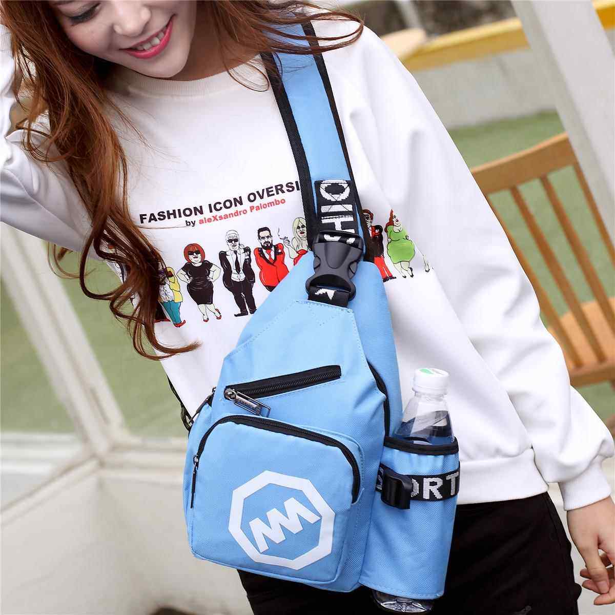 新款户外休闲 运动大容量斜挎包男胸包韩版潮流学生单肩腰包女,淘宝优惠券,粉丝福利购,淘宝优惠卷