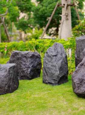 仿真异形奇石人造景观石庭院花园造景户外假山岩石草坪井盖装饰石