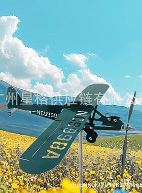 SM 79 Sparviero model 金属铁艺飞机风力旋转器飞机风车户外装饰