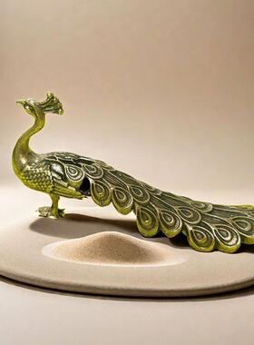 黄铜孔雀摆件铜工艺礼品摆饰家居烛台摆饰创意礼品客厅玄关装饰品