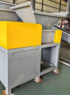 冻鲜牛皮破碎机出料迅速海产品物料撕碎机双轴废金属破碎设备