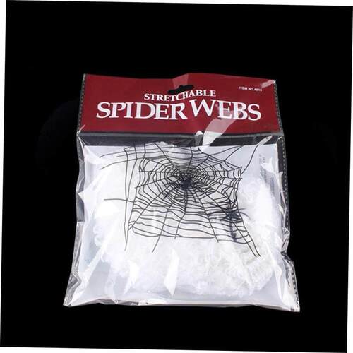 Halloween Scary Party Scene Props White Stretchy Cobweb - 图1
