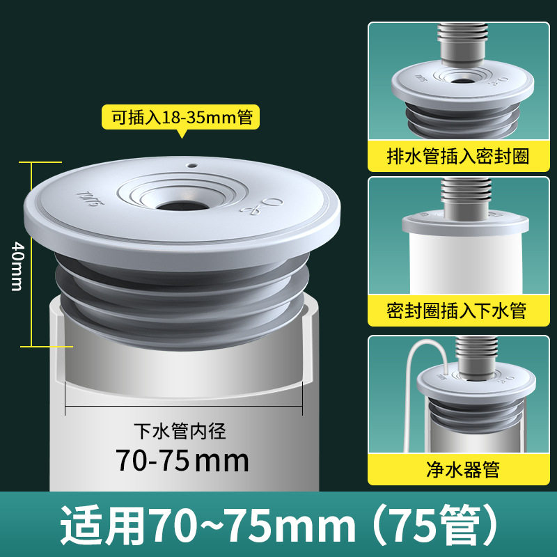 下水管防返臭神器洗手盆池密封圈厨房洗菜盆排水管道硅胶塞堵口器,淘宝优惠券,粉丝福利购,淘宝优惠卷