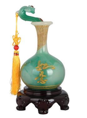 树脂工艺品市场热销平安如意花瓶摆件家居酒柜装饰品