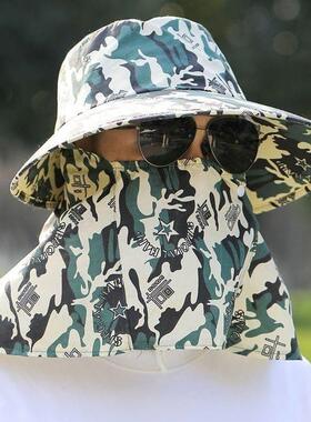 防晒帽登山遮阳帽男女春夏出行潮工作旅游防尘防风护鼻一体钓鱼帽