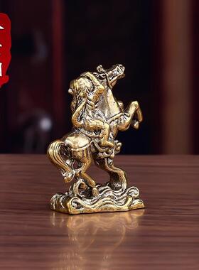实黄铜心古马上封侯马上猴复老物件居家饰茶宠桌面工装艺品小马上