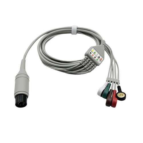 兼容理邦/迈瑞 PM9000/IPM10/8 通用6PIN 一体三导心电导联线tpu - 图1