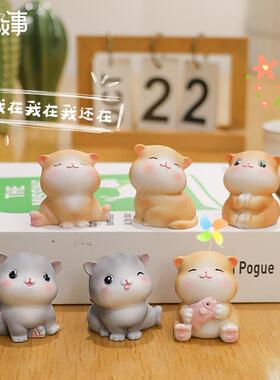 喵妮卡迷你小摆件桌面盆栽景观装饰树脂工艺品汽车摆饰小猫咪公仔