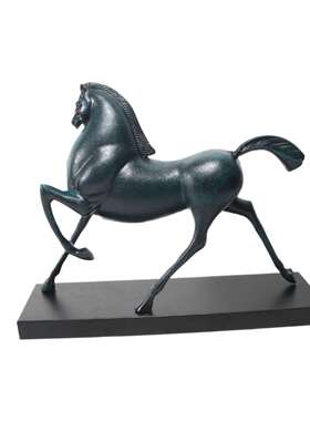 现代简约行走马金属摆件书房卧室客厅电视柜办公室样板房家居饰品