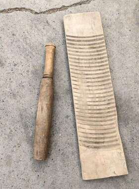 民俗老物件木桶摆件复古怀旧木盆搓衣板洗衣棒小板凳装饰品组合