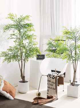 彷真绿植盆栽大型南天竹假绿植装饰假树彷真树客厅落地装饰摆件
