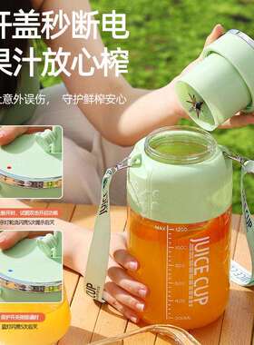 新款便携式吸管吨吨杯多功能小型榨汁机榨汁杯大容量果汁杯可碎冰