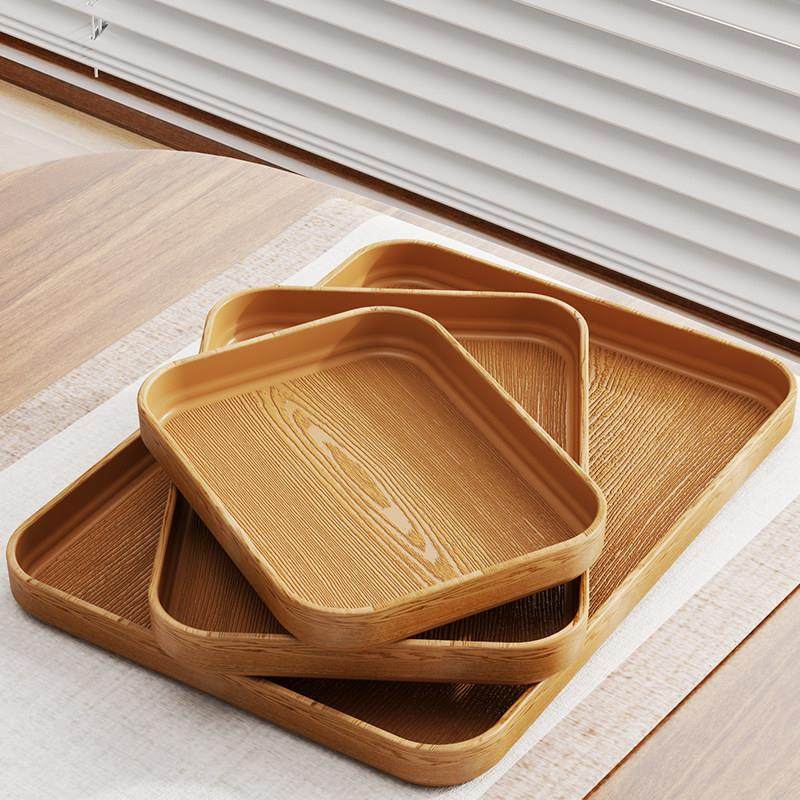 仿木纹托盘长方形家用水杯茶杯收纳茶盘商用咖啡厅餐盘面包蛋糕盘,淘宝优惠券,粉丝福利购,淘宝优惠卷