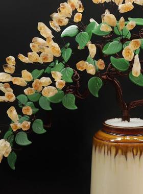 威弗列德黄水晶发财树紫水晶摇钱树摆件客厅玄关酒柜开业乔迁送礼