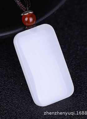 天然和田玉平安无事牌男女款白玉羊脂玉吊坠玉坠挂件玉牌子