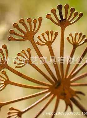 跨境经典风格的金属生锈蒲公英地插-乡村家居装饰花园艺术支架