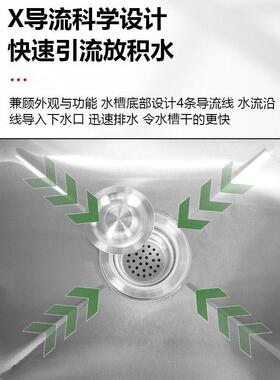 不锈钢水槽商用一体柜沥水台洗菜池家用水池柜洗碗槽
