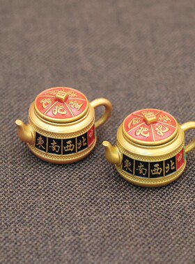 新款十二生肖麻把把壶将转转迷你桌工面创意礼品摆金属艺品装麻将
