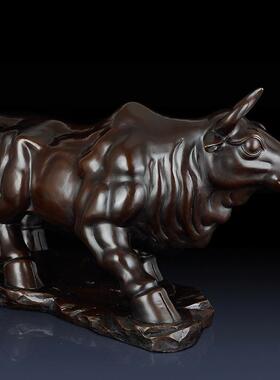 纯黄铜黄牛摆件创意中式家居办公室桌面生肖牛铜牛装饰礼品工艺品