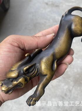 仿古螭龙摆件铜居龙工艺厅品家艺客桌面装饰工品LOC铜貔貅笔架