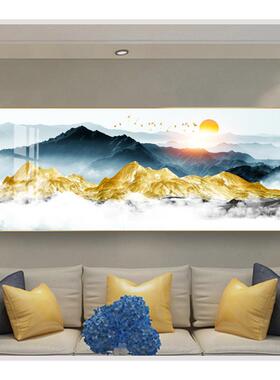 日照金山挂画沙发背景墙客厅玄关装饰画办公室金山靠山图装饰画