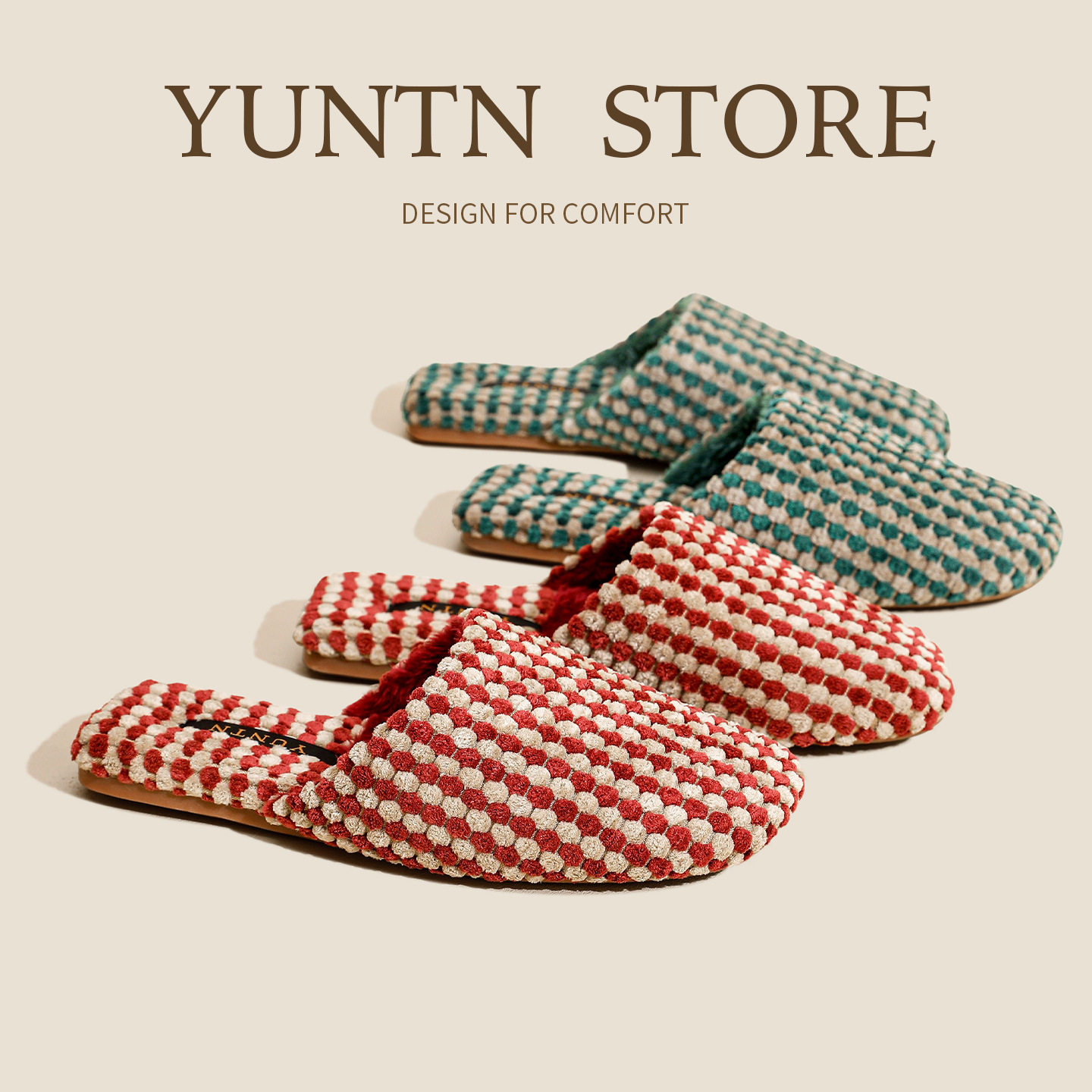 品质冬季撞色绒面轻奢保暖加绒加厚情侣棉拖鞋女室内防滑居家鞋男,淘宝优惠券,粉丝福利购,淘宝优惠卷