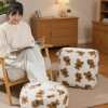 Round ground futon pier Japanese-style cushion fabric bay window living room tatami lazy low stool footrest cushion