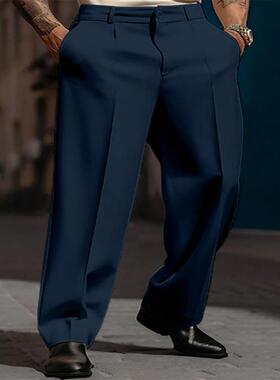 Men's formal dress with slanted pockets, straight tube,