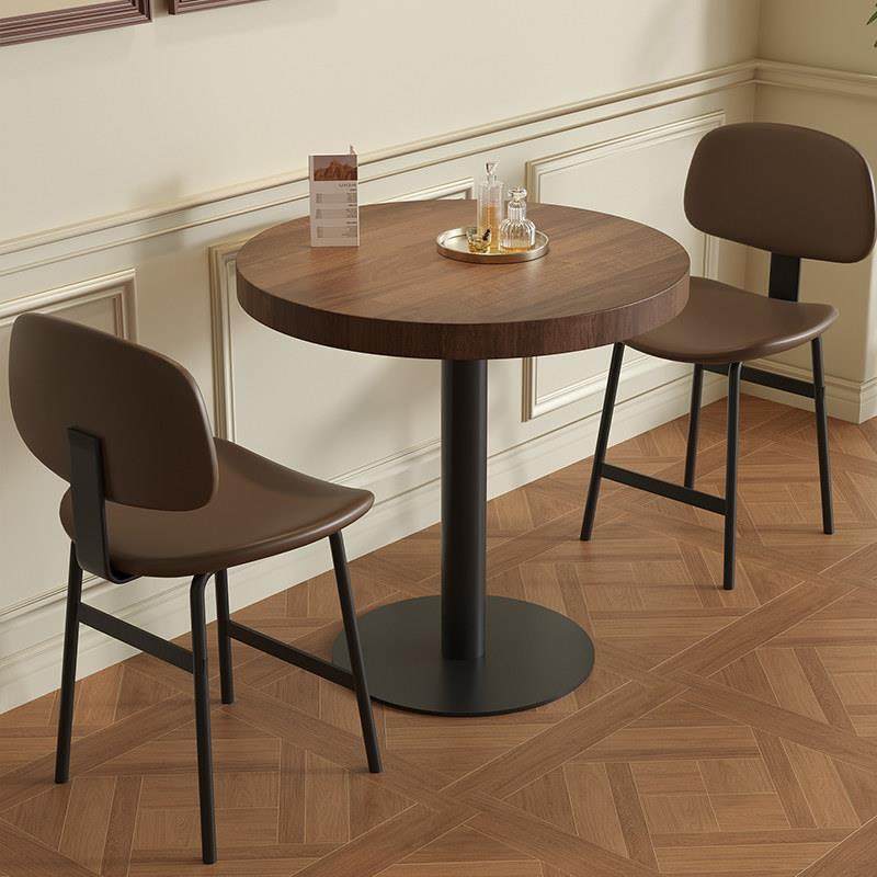 实木清吧餐桌椅组合餐饮汉堡甜品店正方形圆形双人小四方单腿桌子,淘宝优惠券,粉丝福利购,淘宝优惠卷