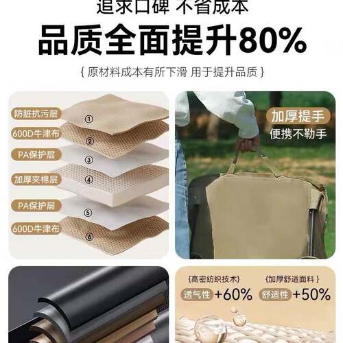 椅折叠椅靠背躺椅钓鱼凳沙滩椅露营野餐椅画凳户外便携可折叠速开 - 图1
