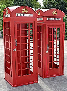 复古创意铁艺网红店电话亭大型户外广场装饰摆件摄影道具邮筒书
