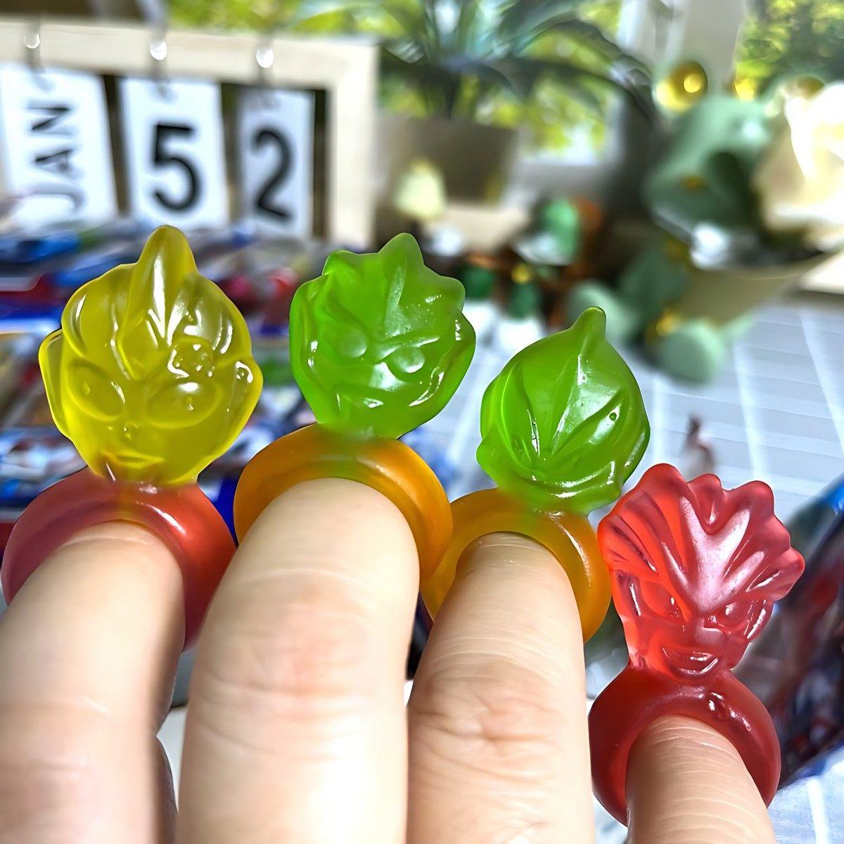Ultraman Ring Gummies Timle Cartoon King Series Juice Finger Candy Diamond Ring Candy Children's Casual Snacks